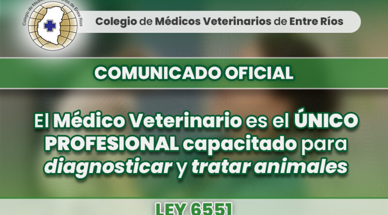 El médico veterinario: único profesional habilitado para diagnosticar y tratar animales