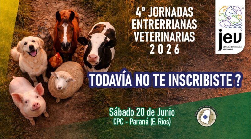 Las Jornadas Entrerrianas Veterinarias 2026 llegan a Paraná con una propuesta académica y profesional sin precedentes